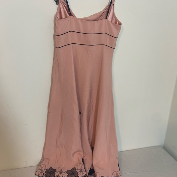 Express Vintage‎ 90s Y2K  Pink Silk Slip Dress Floral Cowl Neck Size 8 - Picture 2 of 6